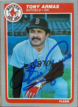 Tony Armas Signed 1985 Fleer Baseball Card - Boston Red Sox #785