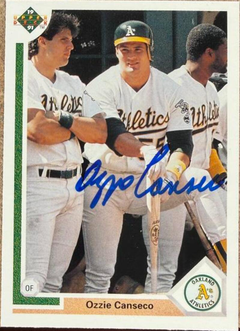 Ozzie Canseco Signed 1991 Upper Deck Baseball Card - Oakland A's #146
