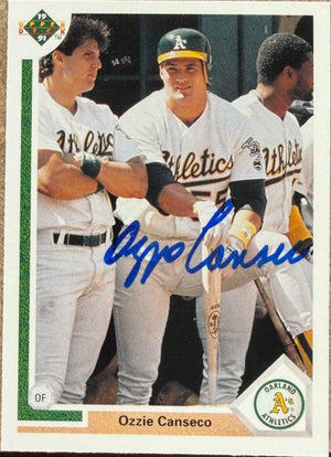 Ozzie Canseco Signed 1991 Upper Deck Baseball Card - Oakland A's #146