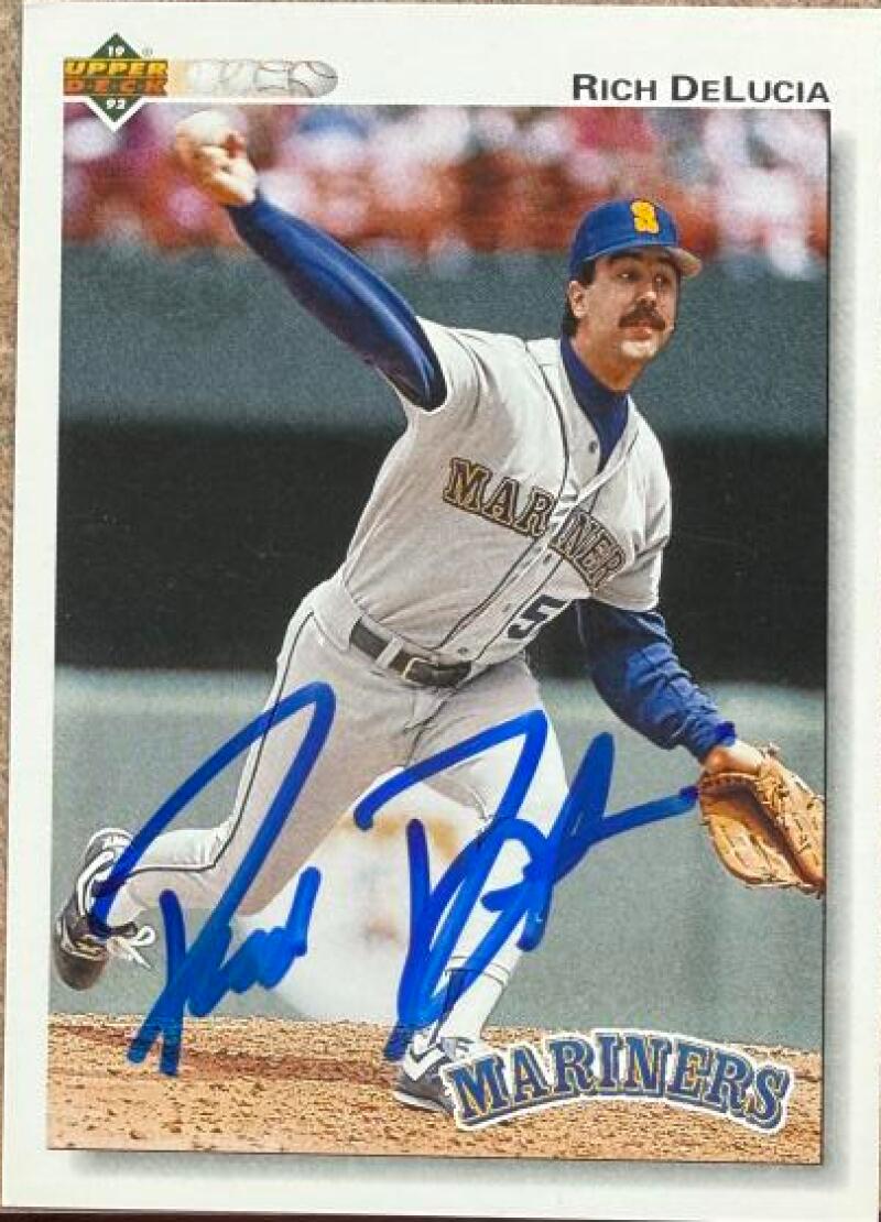 Rich DeLucia Signed 1992 Upper Deck Baseball Card - Seattle Mariners #637
