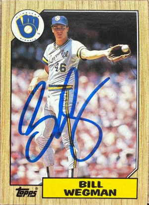 Bill Wegman Signed 1987 Topps Baseball Card - Milwaukee Brewers #179
