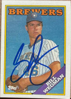 Bill Wegman Signed 1988 Topps Baseball Card - Milwaukee Brewers #538