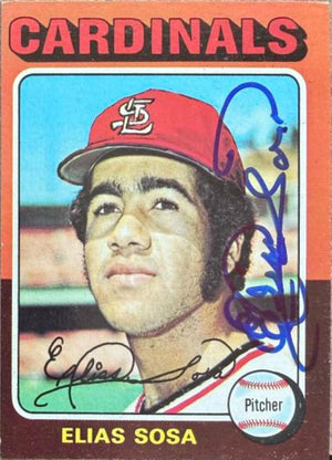 Elias Sosa Signed 1975 Topps Mini Baseball Card - St. Louis Cardinals #54