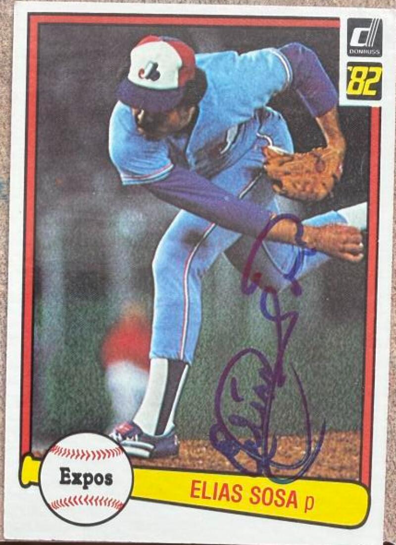 Elias Sosa Signed 1982 Donruss Baseball Card - Montreal Expos #446