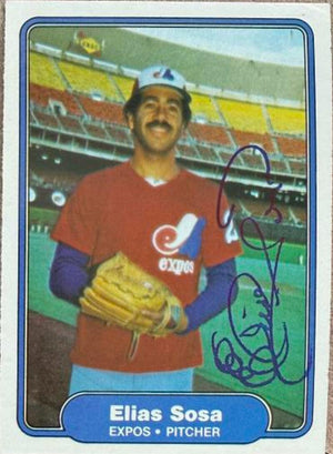 Elias Sosa Signed 1982 Fleer Baseball Card - Montreal Expos #208