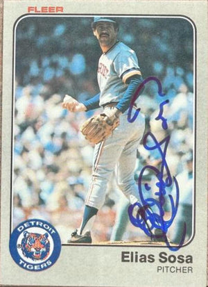 Elias Sosa Signed 1983 Fleer Baseball Card - Detroit Tigers #342