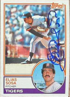 Elias Sosa Signed 1983 Topps Baseball Card - Detroit Tigers #753