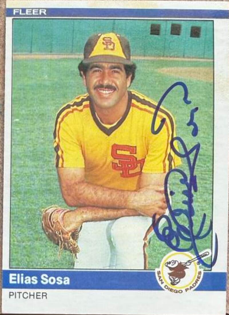 Elias Sosa Signed 1984 Fleer Baseball Card -San Diego Padres #313