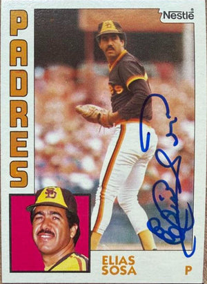 Elias Sosa Signed 1984 Topps Nestle Baseball Card - San Diego Padres #503