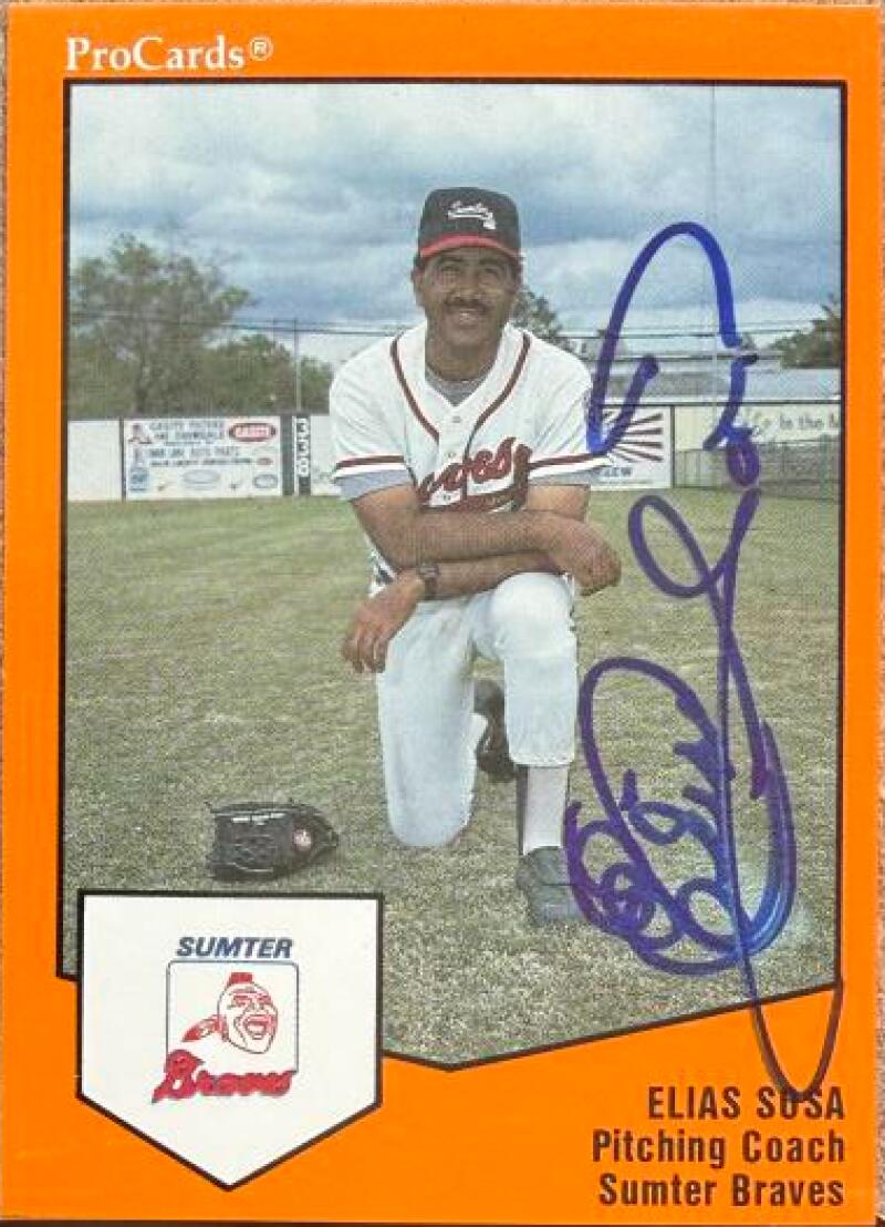 Elias Sosa Signed 1989 ProCards Baseball Card - Sumter Braves #1093