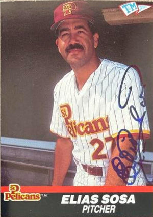 Elias Sosa Signed 1989-90 T&M Senior League Baseball Card - St. Petersburg Pelicans  #97