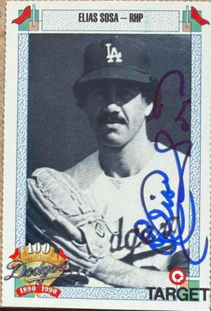Elias Sosa Signed 1990 Target Baseball Card - Los Angeles Dodgers #755