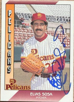 Elias Sosa Signed 1991 Pacific Senior League Baseball Card - St. Petersburg Pelicans #137