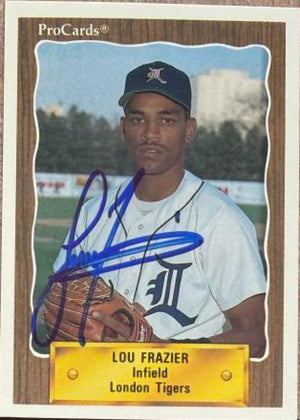 Lou Frazier Signed 1990 ProCards Baseball Card - London Tigers #1276