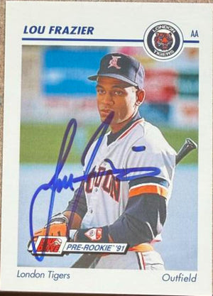 Lou Frazier Signed 1991 Line Drive AA Baseball Card - London Tigers #383