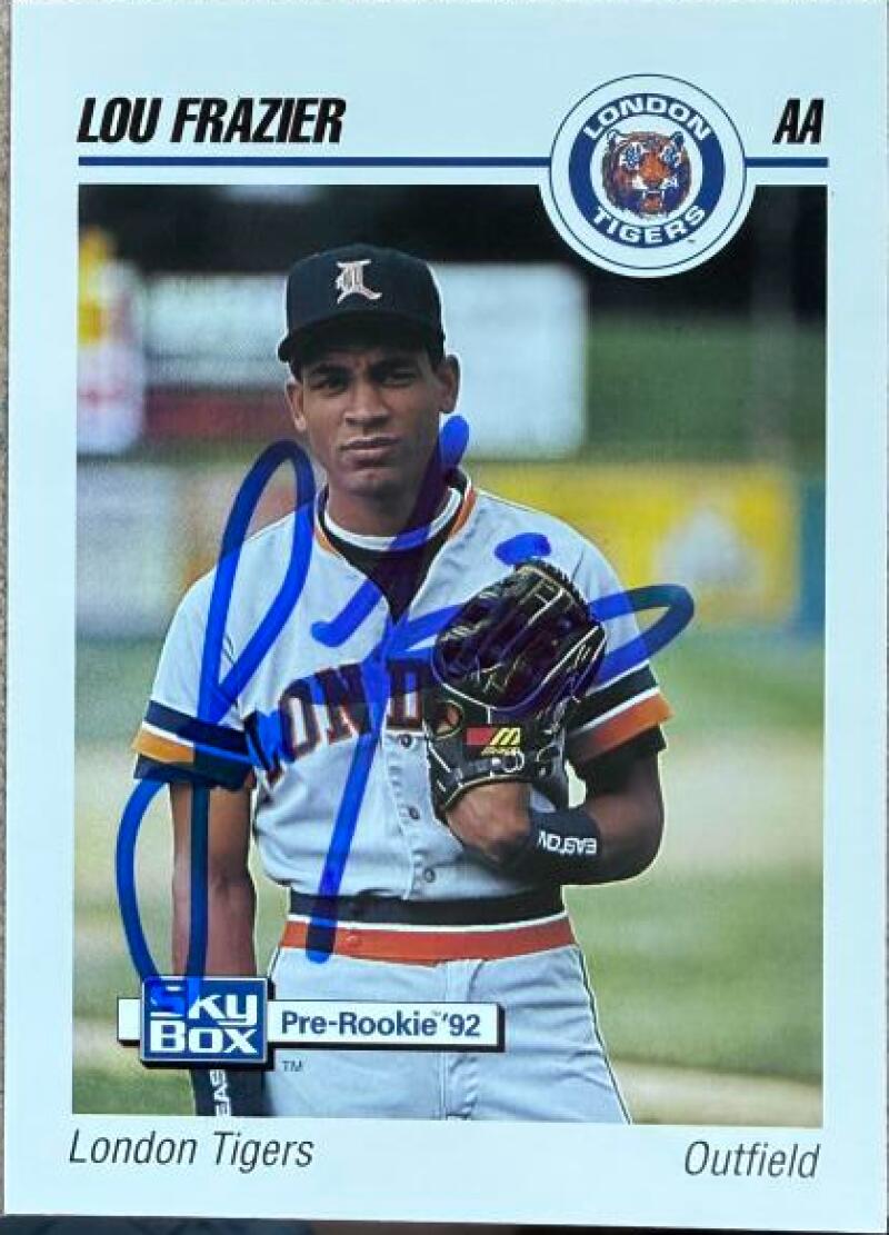 Lou Frazier Signed 1992 SkyBox Team Sets AA Baseball Card - London Tigers #406