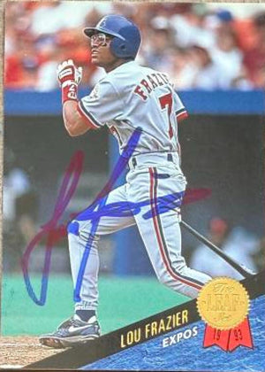 Lou Frazier Signed 1993 Leaf Baseball Card - Montreal Expos #515