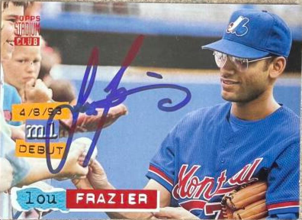 Lou Frazier Signed 1994 Stadium Club Baseball Card - Montreal Expos #517