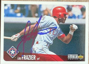 Lou Frazier Signed 1996 Collector's Choice Baseball Card - Texas Rangers #742
