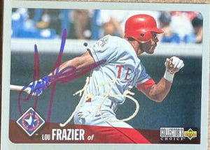 Lou Frazier Signed 1996 Collector's Choice Silver Signature Card - Texas Rangers #742