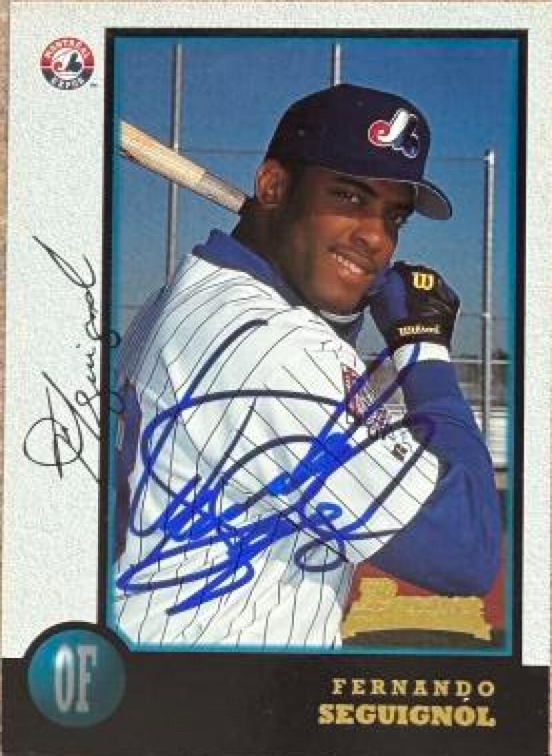Fernando Seguignol Signed 1998 Bowman Baseball Card - Montreal Expos #394
