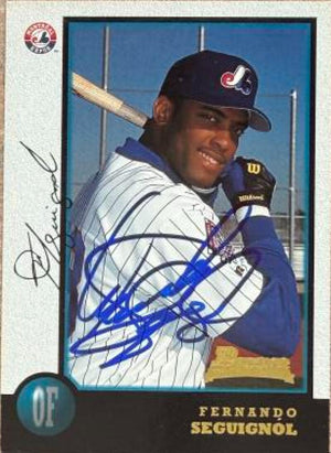 Fernando Seguignol Signed 1998 Bowman Baseball Card - Montreal Expos #394