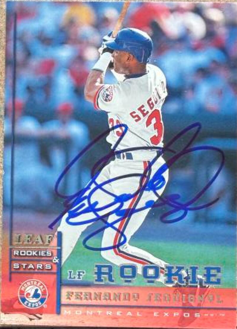 Fernando Seguignol Signed 1998 Leaf Rookies & Stars Card - Montreal Expos #331