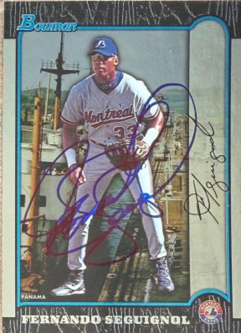 Fernando Seguignol Signed 1999 Bowman International Baseball Card - Montreal Expos #205