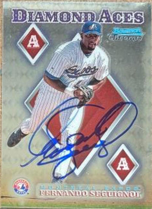 Fernando Seguignol Signed 1999 Bowman Chrome Diamond Aces Baseball Card - Montreal Expos #DA3