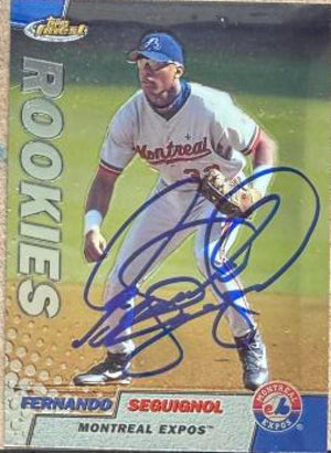 Fernando Seguignol Signed 1999 Topps Finest Baseball Card - Montreal Expos #282