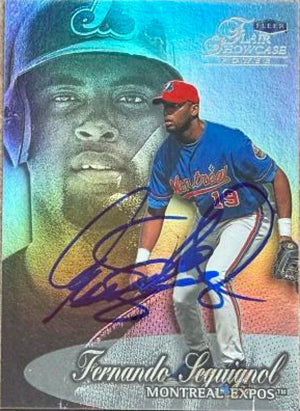Fernando Seguignol Signed 1999 Flair Showcase Baseball Card - Montreal Expos #30