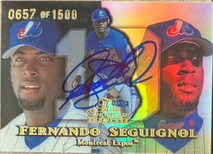 Fernando Seguignol Signed 1999 Flair Showcase Baseball Card - Montreal Expos #30