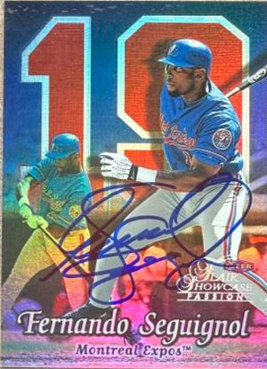 Fernando Seguignol Signed 1999 Flair Showcase Passion Baseball Card - Montreal Expos #30