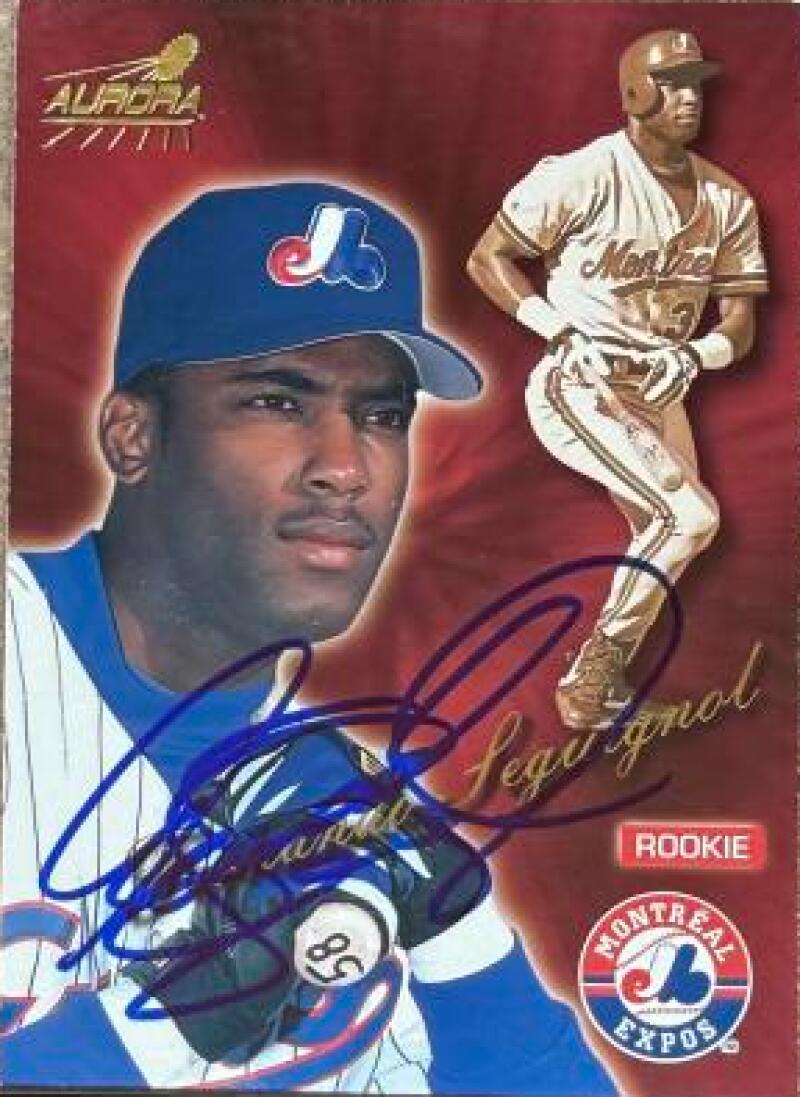 Fernando Seguignol Signed 1999 Pacific Aurora Baseball Card - Montreal Expos #115