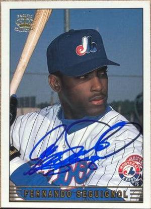 Fernando Seguignol Signed 1999 Pacific Crown Collection Baseball Card - Montreal Expos #174