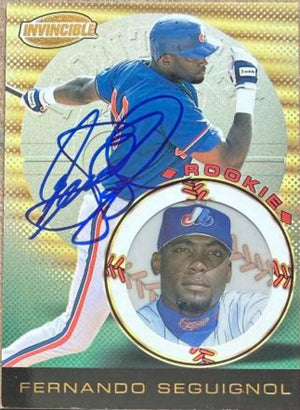 Fernando Seguignol Signed 1999 Pacific Invincible Baseball Card - Montreal Expos #92