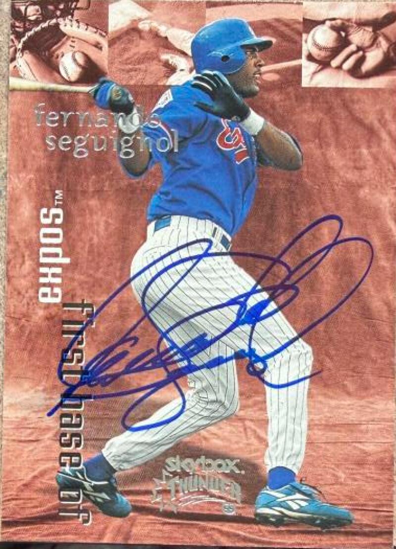 Fernando Seguignol Signed 1999 SkyBox Thunder Baseball Card - Montreal Expos #82
