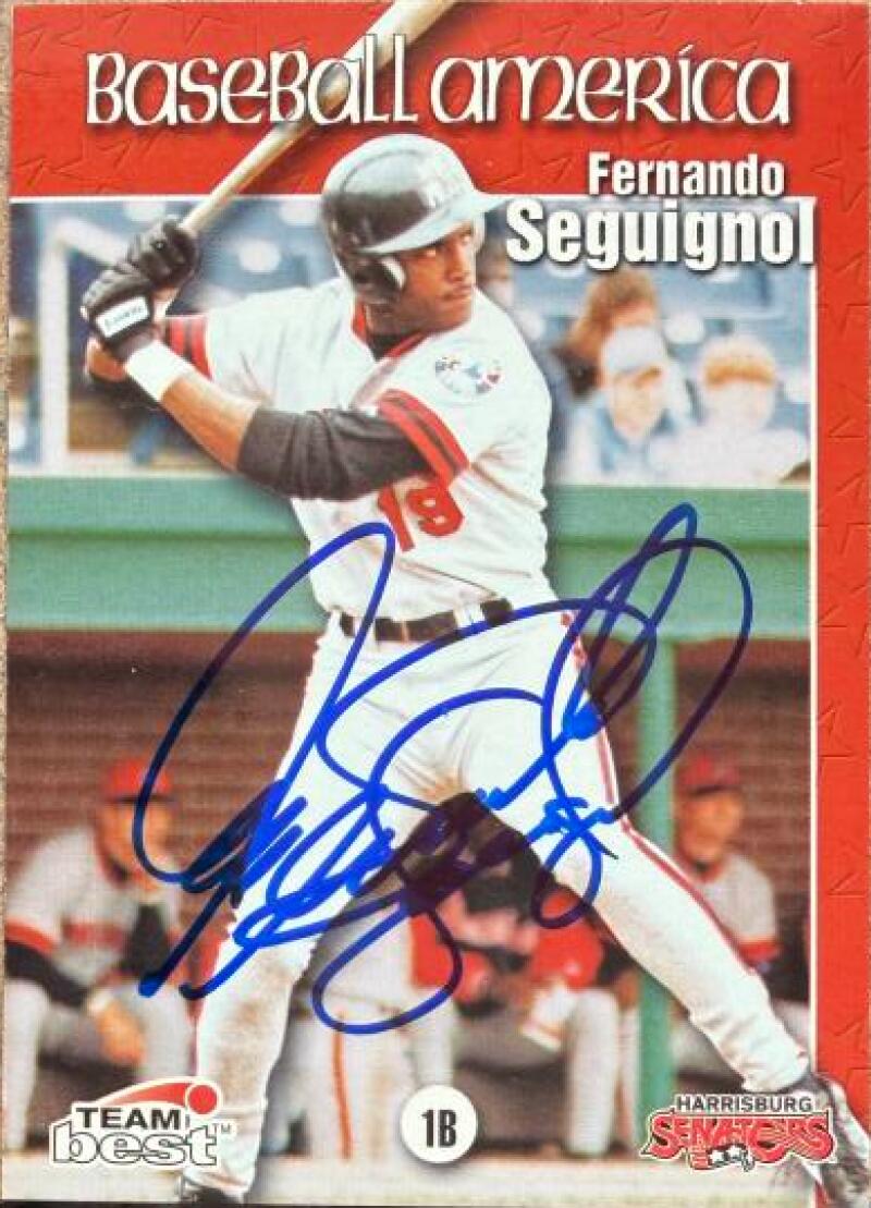Fernando Seguignol Signed 1999 Team Best Baseball America Baseball Card - Montreal Expos #91