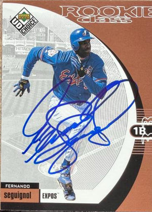 Fernando Seguignol Signed 1999 UD Choice Baseball Card - Montreal Expos #18