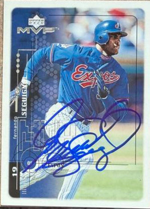 Fernando Seguignol Signed 1999 Upper Deck MVP Baseball Card - Montreal Expos #129