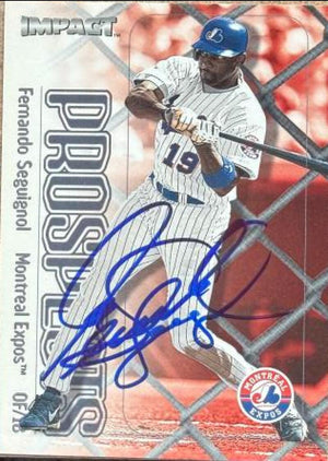 Fernando Seguignol Signed 2000 Fleer Impact Baseball Card - Montreal Expos #161