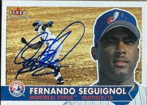 Fernando Seguignol Signed 2001 Fleer Tradition Baseball Card - Montreal Expos #286