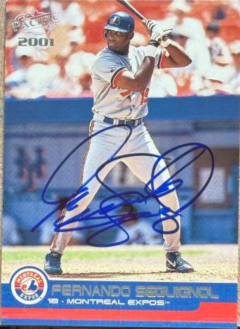 Fernando Seguignol Signed 2001 Pacific Baseball Card - Montreal Expos #259