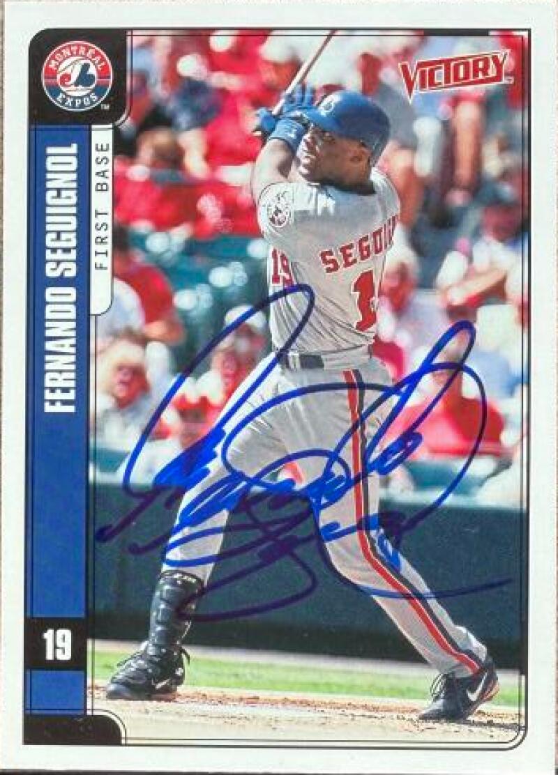 Fernando Seguignol Signed 2001 Upper Deck Victory Baseball Card - Montreal Expos #400