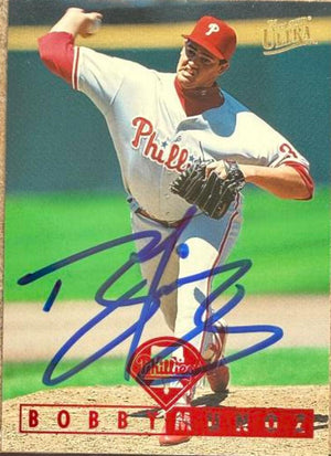 Bobby Munoz Signed 1995 Fleer Ultra Baseball Card - Philadelphia Phillies #208