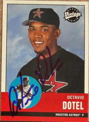 Octavio Dotel Signed 2001 Upper Deck Vintage Baseball Card - Houston Astros #169