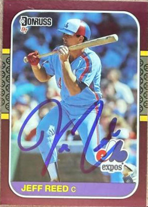 Jeff Reed Signed 1987 Donruss Opening Day Baseball Card - Montreal Expos #92