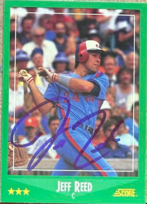 Jeff Reed Signed 1988 Score Baseball Card - Montreal Expos #408