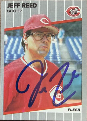Jeff Reed Signed 1989 Fleer Baseball Card - Cincinnati Reds #167