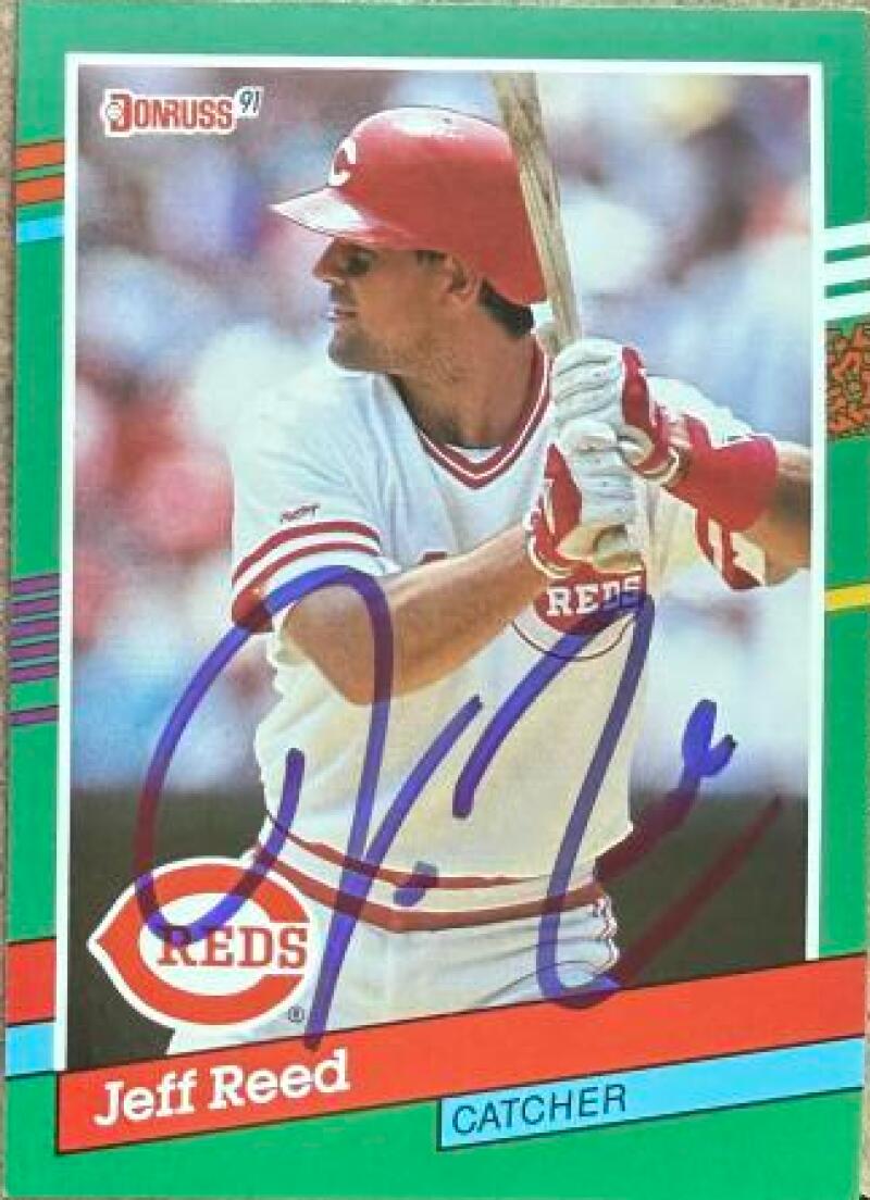 Jeff Reed Signed 1991 Donruss Baseball Card - Cincinnati Reds #741